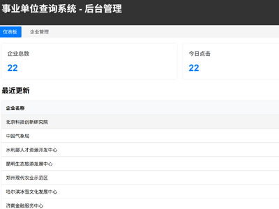 企事业单位管理平台与查询系统主要功能模块